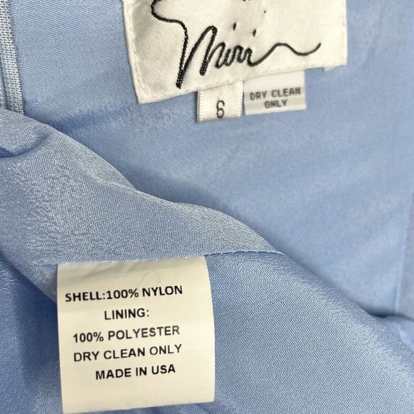 Miri New York Fit Flare Dress Blue Burgundy Floral Lace Overlay Size 6 - Picture 14 of 14